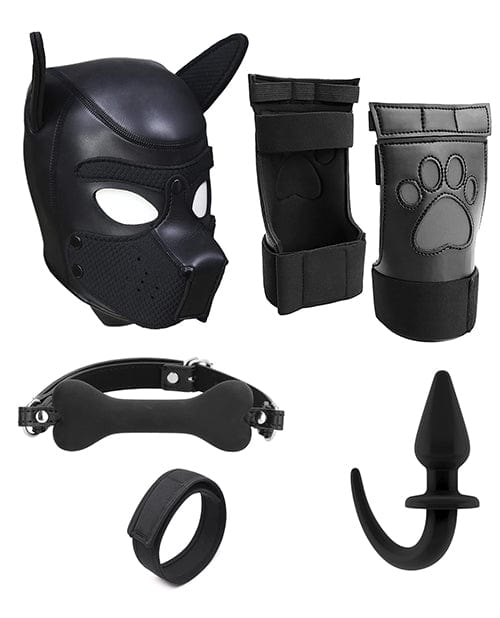 Shots Ouch Puppy Play Complete Kit - Black Bondage Blindfolds & Restraints