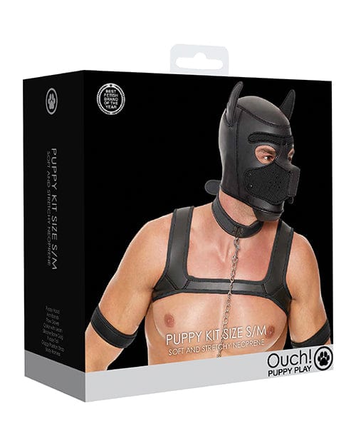 Shots Ouch Puppy Play Complete Kit - Black Small Bondage Blindfolds & Restraints