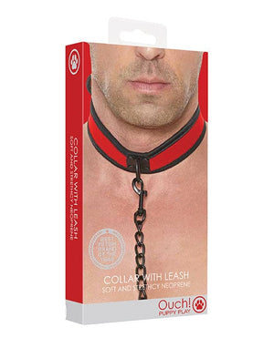 Shots Ouch Puppy Play Puppy Collar W/leash Red Bondage Blindfolds & Restraints