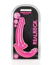 Shots Realrock 6" Strapless Strap On Glow In The Dark Neon Pink Strap Ons