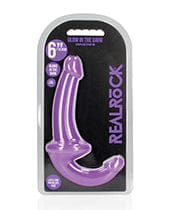 Shots Realrock 6" Strapless Strap On Glow In The Dark Neon Purple Strap Ons