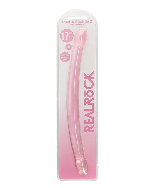 Shots Realrock Crystal Clear 17" Double Dildo Pink Dongs & Dildos