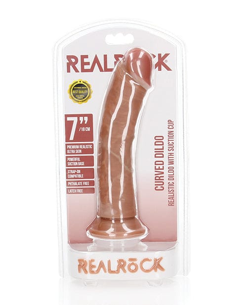 Shots Realrock Realistic 7" Curved Dildo Tan Dongs & Dildos