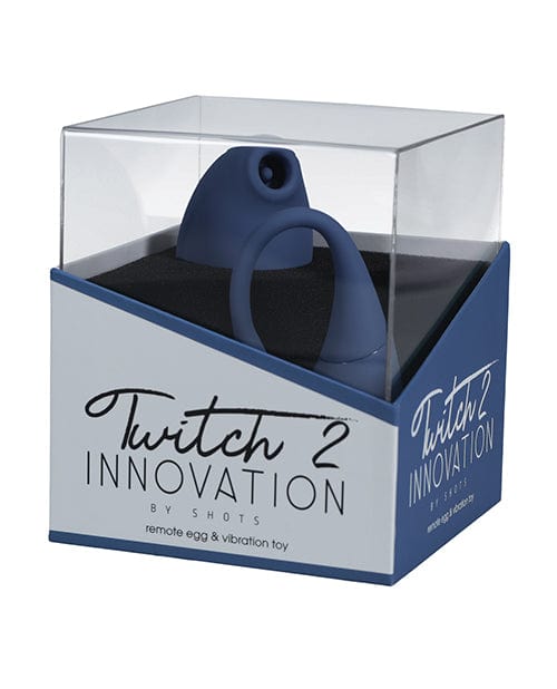 Shots Twitch 2 Vibrator W/remote Control Vibrating Egg Blue Grey Stimulators