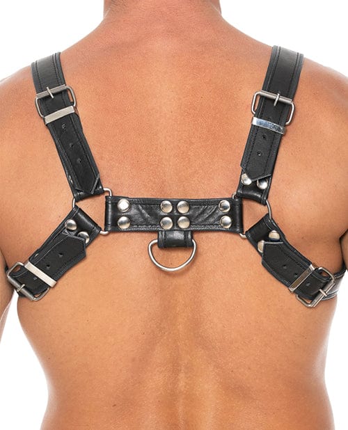 Shots Uomo Chest Bulldog Harness Large/XLarge - Black Bondage Blindfolds & Restraints