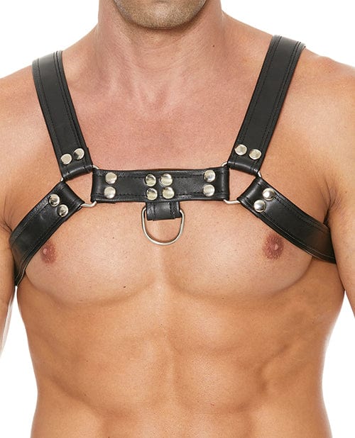 Shots Uomo Chest Bulldog Harness Large/XLarge - Black Bondage Blindfolds & Restraints