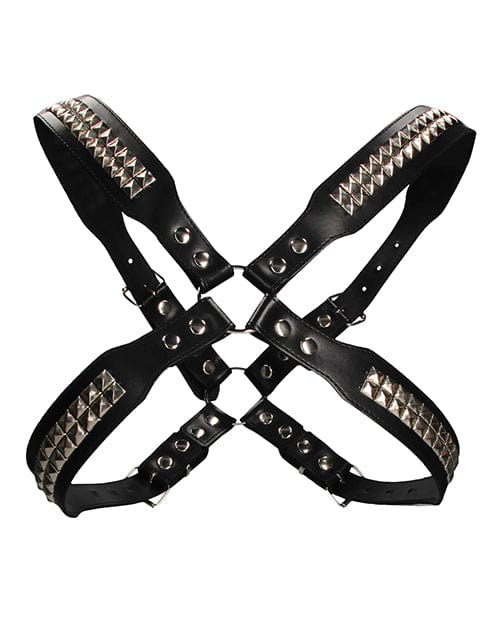 Shots Uomo Men's Pyramid Stud Body Harness - Black Bondage Blindfolds & Restraints