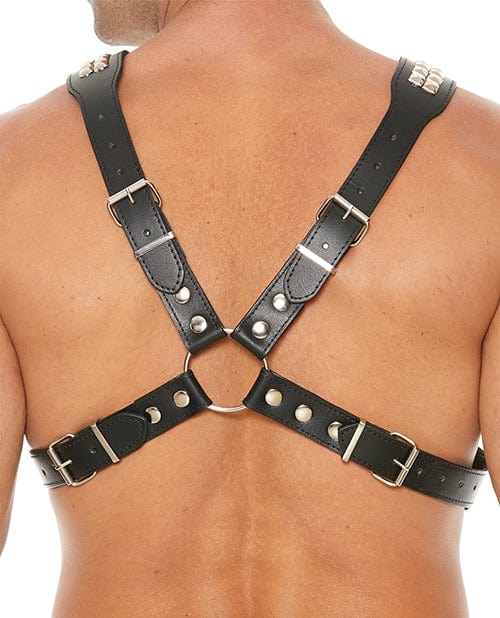 Shots Uomo Men's Pyramid Stud Body Harness - Black Bondage Blindfolds & Restraints