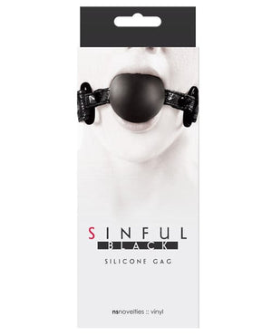 Sinful Soft Silicone Gag Black Bondage Blindfolds & Restraints