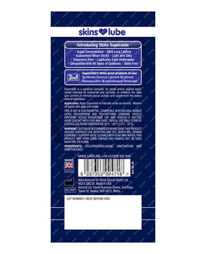 Skins Super Slide Silicone Based Lubricant - 5 ml Foil Lubricants