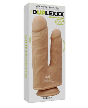 Skinsations Duplexx Vibrating & Rotating Double Dildo - Flesh Dongs & Dildos