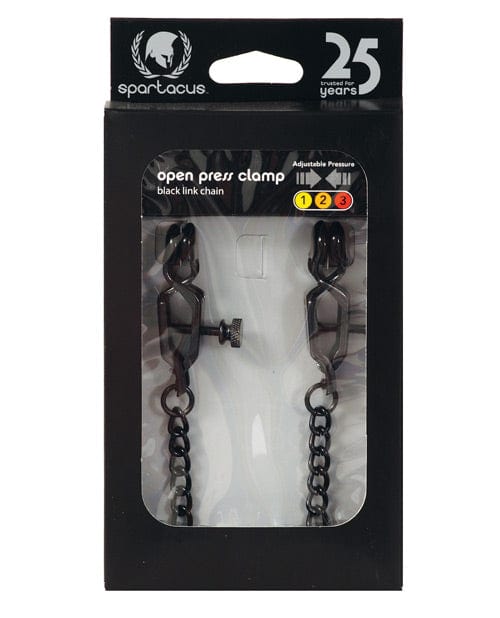 Spartacus Adjustable Alligator Nipple Clamps w/Black Chain Bondage Blindfolds & Restraints