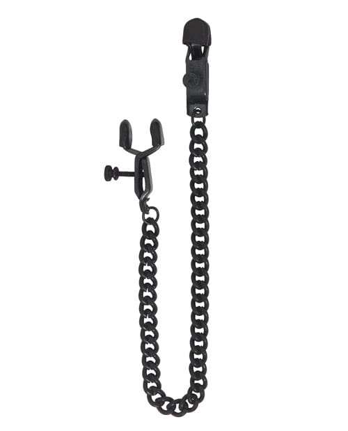 Spartacus Adjustable Alligator Nipple Clamps w/Black Chain Bondage Blindfolds & Restraints