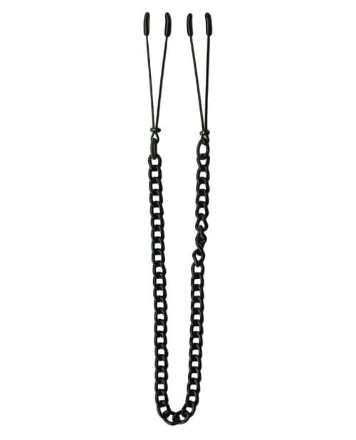 Spartacus Adjustable Black Tweezer Nipple Clamps w/Chain Bondage Blindfolds & Restraints