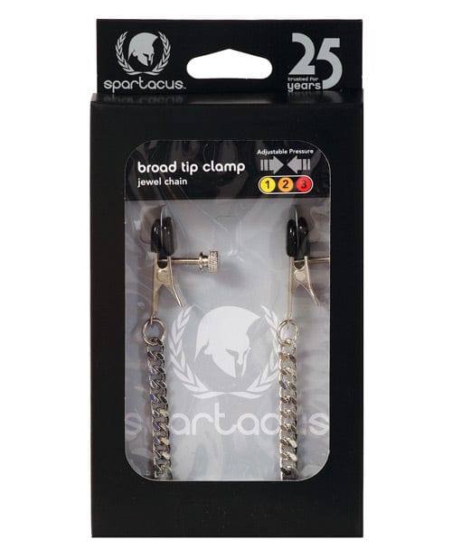 Spartacus Adjustable Broad Tip Clamps - Jewel Chain Bondage Blindfolds & Restraints