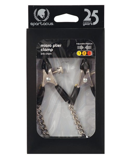 Spartacus Adjustable Micro Plier Nipple Clamps w/Link Chain Bondage Blindfolds & Restraints