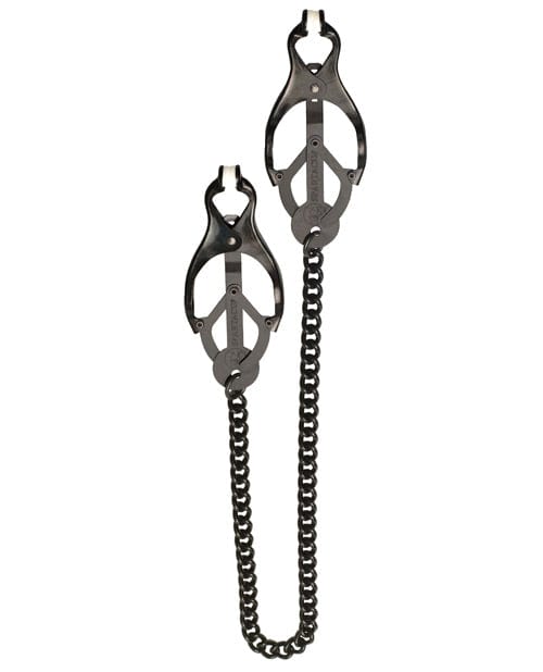 Spartacus Black Butterfly Style Nipple Clamps w/Chain Bondage Blindfolds & Restraints