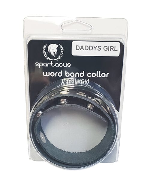 Spartacus DADDYS GIRL Leather Collar - Black Bondage Blindfolds & Restraints