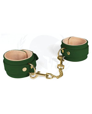 Spartacus Pu Ankle Cuffs W/plush Lining Green Bondage Blindfolds & Restraints