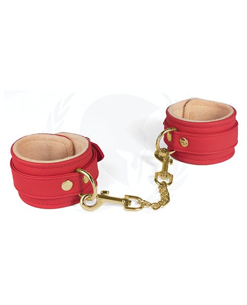 Spartacus Pu Ankle Cuffs W/plush Lining Red Bondage Blindfolds & Restraints