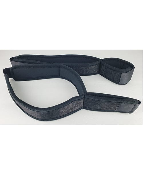 Spartacus Wrist To Thigh Cuffs - Neoprene Black Bondage Blindfolds & Restraints