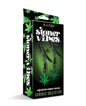 Stoner Vibes Glow in the Dark Adjustable Nipple Clamps Bondage Blindfolds & Restraints