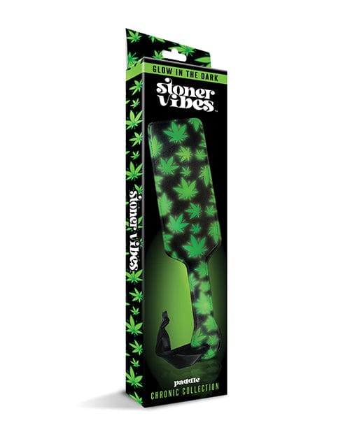 Stoner Vibes Glow in the Dark Paddle - Green Bondage Blindfolds & Restraints