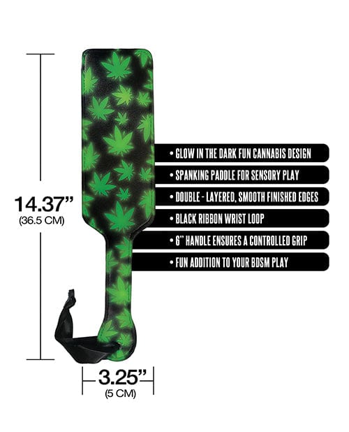 Stoner Vibes Glow in the Dark Paddle - Green Bondage Blindfolds & Restraints