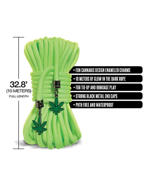 Stoner Vibes Glow in the Dark Rope - Green Bondage Blindfolds & Restraints