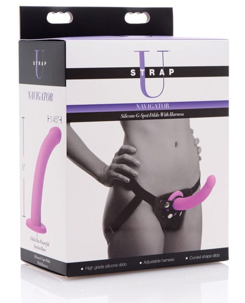 Strap U Navigator Silicone G Spot Dildo w/Harness Strap Ons