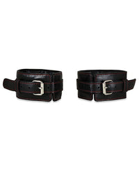 Sultra Lambskin Ankle Cuffs - Black: Luxurious Restraints for Endless Pleasure