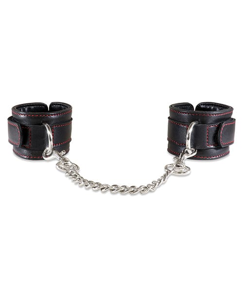 Sultra Lambskin Handcuffs w/5 1/2" Chain - Black Bondage Blindfolds & Restraints