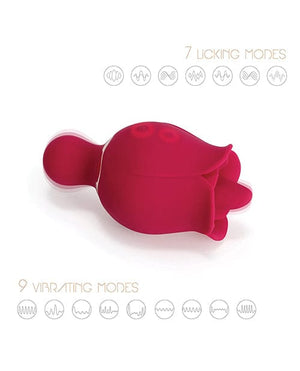 Sylvia Tongue Licking Rose Vibrator - Red Stimulators