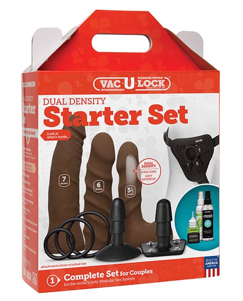 Vac-u-lock Dual Density Starter Set Chocolate Dongs & Dildos