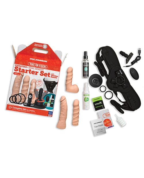 Vac-u-lock Dual Density Starter Set W/wireless Remote Dongs & Dildos