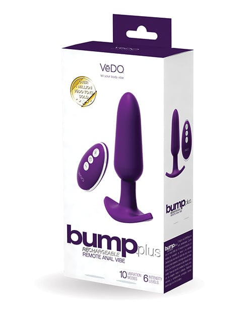 VeDO Bump Plus Rechargeable Remote Control Anal Vibe - Deep Purple Anal Products