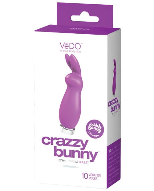 Vedo Crazzy Bunny Rechargeable Bullet Perfectly Purple Stimulators