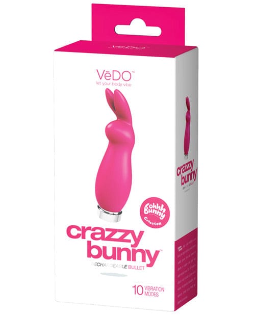 Vedo Crazzy Bunny Rechargeable Bullet Pretty In Pink Stimulators