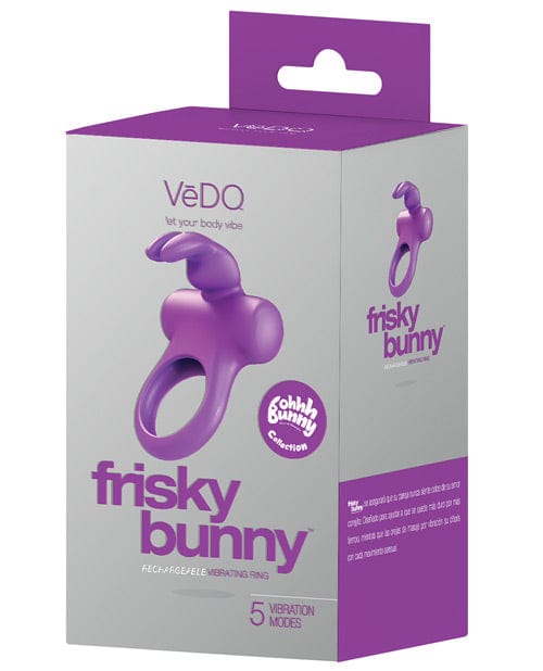 Vedo Frisky Bunny Rechargeable Vibrating Ring Perfectly Purple Stimulators