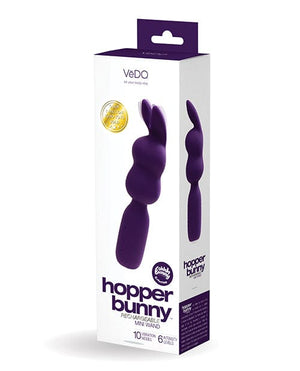 Vedo Hopper Bunny Rechargeable Mini Wand Purple Vibrators