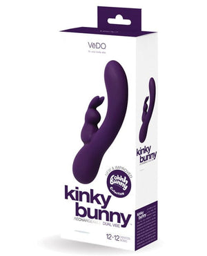 Vedo Kinky Bunny Plus Rechargeable Dual Vibe Deep Purple Vibrators