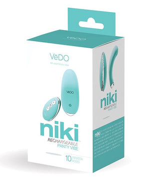 Vedo Niki Rechargeable Panty Vibe Tease Me Turquoise Stimulators