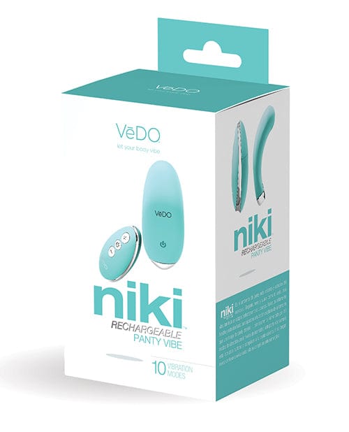 Vedo Niki Rechargeable Panty Vibe Tease Me Turquoise Stimulators