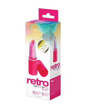 Vedo Retro Rechargeable Bullet Lip Stick Vibe Pink Stimulators