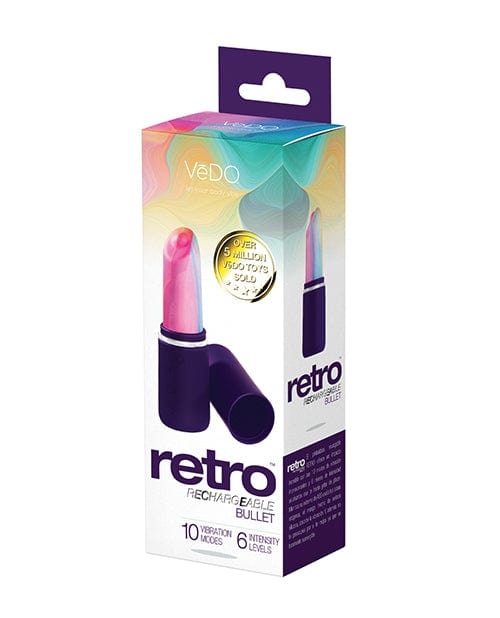 Vedo Retro Rechargeable Bullet Lip Stick Vibe Purple Stimulators