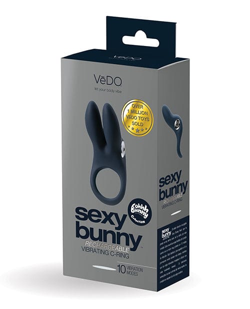 Vedo Sexy Bunny Rechargeable Ring Just Black Stimulators