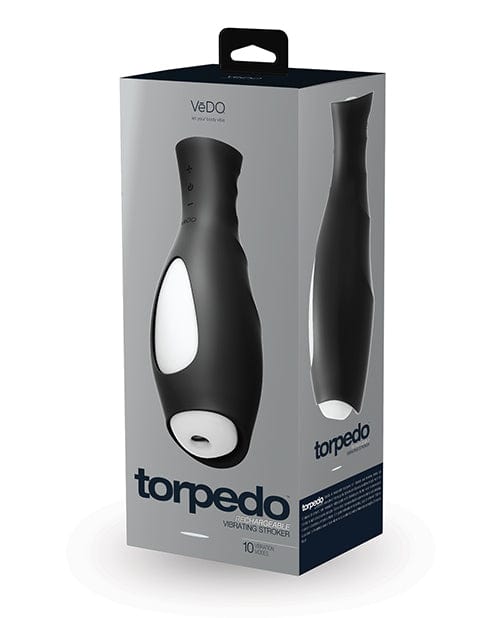 VeDO Torpedo Vibrating Rechargable Stroker - Just Black Dolls & Masturbators