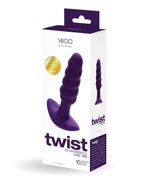 Vedo Twist Rechargeable Anal Plug Purple Anal Products