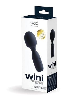 Vedo Wini Rechargeable Mini Wand Just Black Massage Products