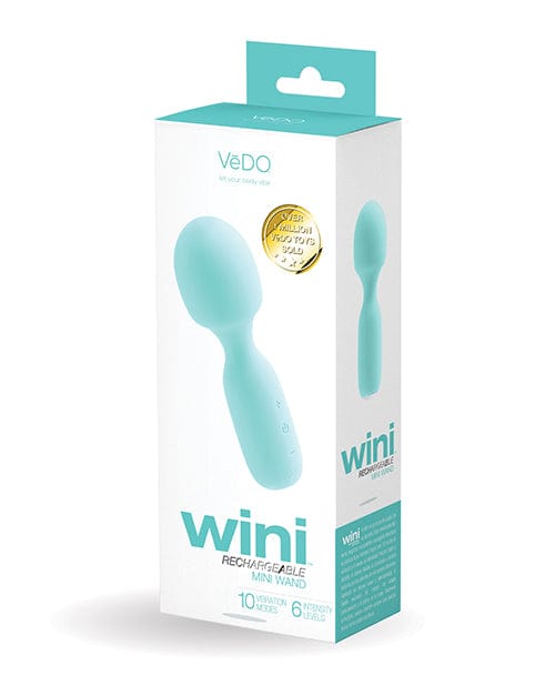 Vedo Wini Rechargeable Mini Wand Tease Me Turquoise Massage Products